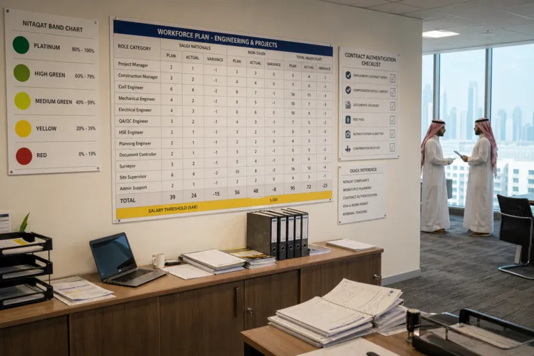 The 30% Line: How Engineering Saudization Quotas and the SAR 8,000 Rule Are Reshaping Consultant Staffing in Construction