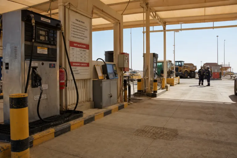 When Refineries Are Targets: Resilient Diesel Control for Saudi Construction Fleets